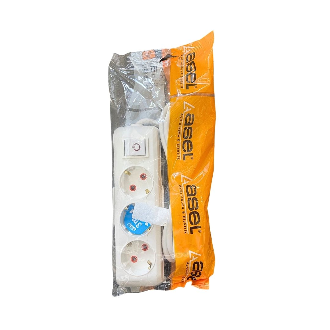 ASEL 3 LÜ TOPR. GRUP PRİZ ANAHTARLI 3 MT 0207 *25