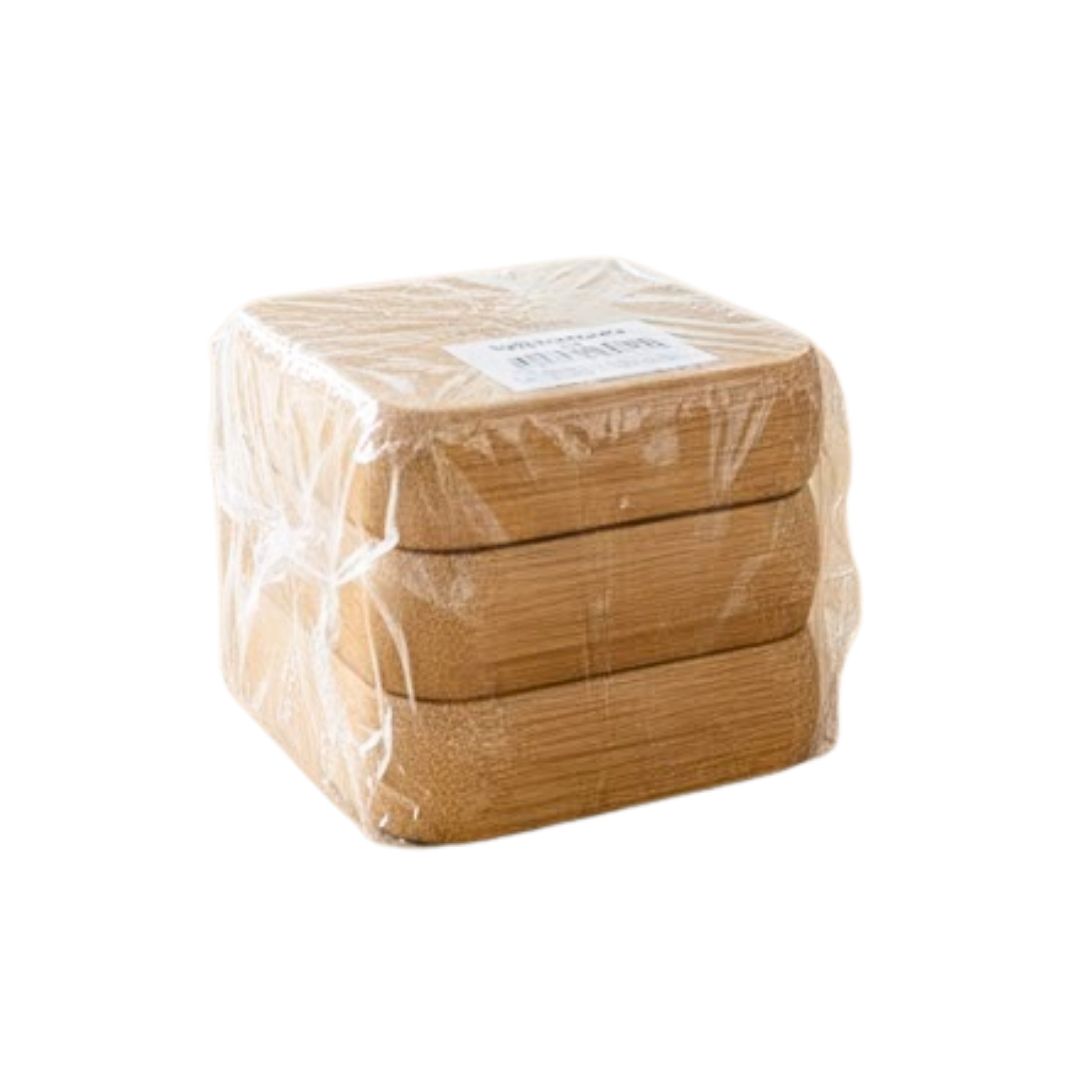 BİBAMBOO 0132  BAMBU 3 LÜ KARE KASE SETİ*48