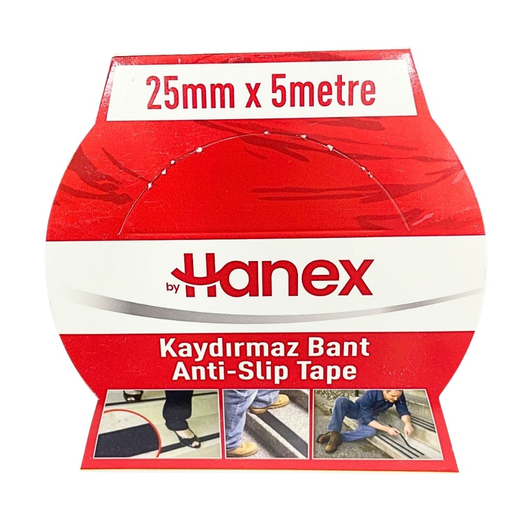 BYHANEX HNX-1671 25mmX5m SİYAH KAYDIRMAZ BANT*144