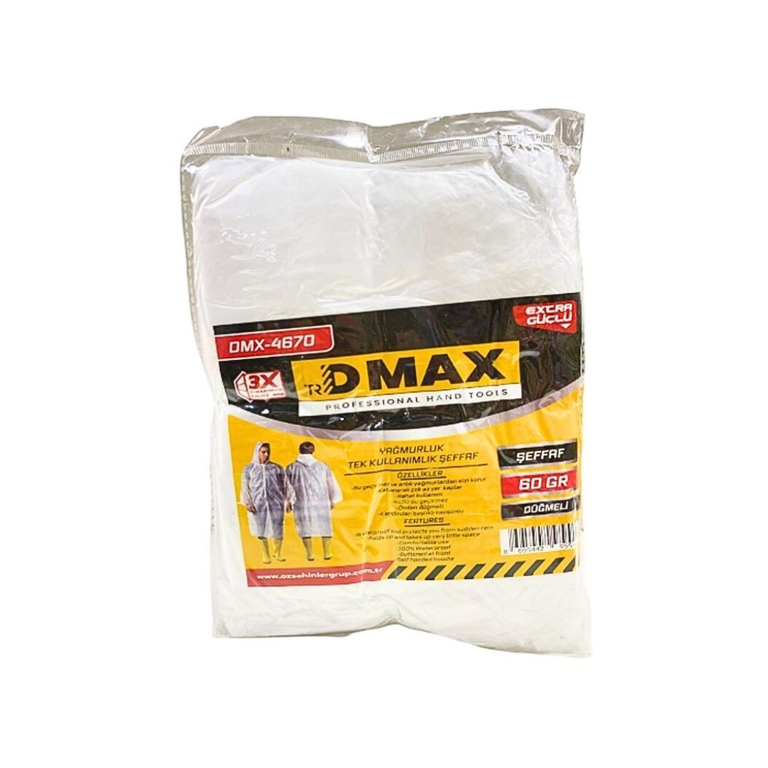 DMAX-4670 YAĞMURLUK TEK KULLANIMLUK ŞEFFAF*300