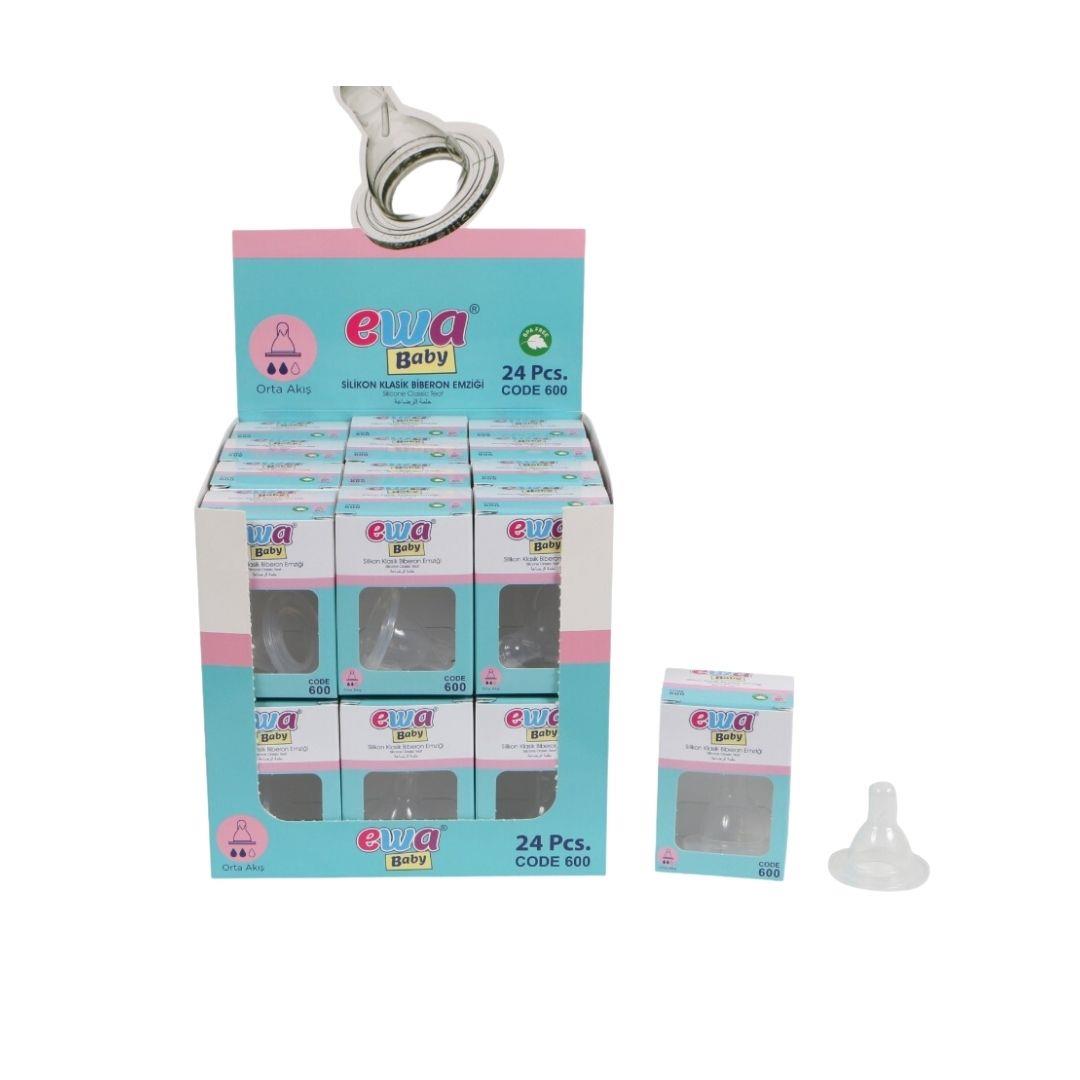 EWA BABY EWA-600  SİLİKON KLA. BİBERON EMZİĞİ*24