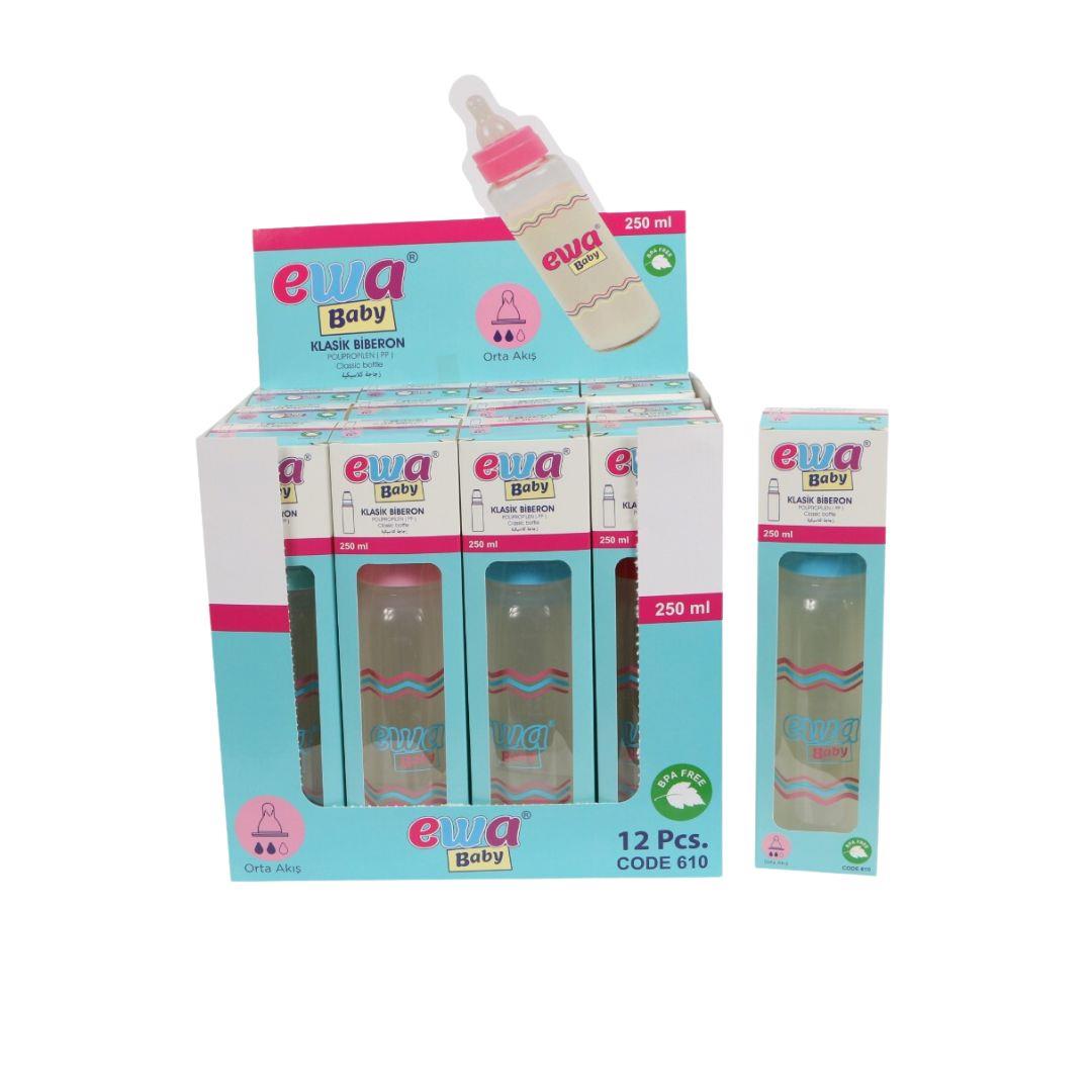 EWA BABY EWA-610 250 ML PLASTİK BİBERON 12 Lİ*18
