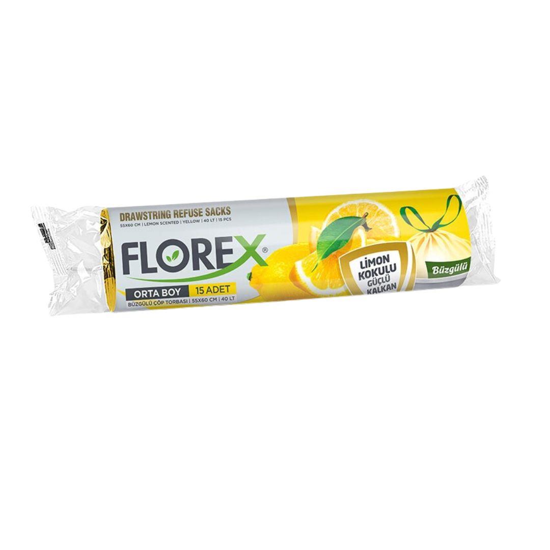 FLOREX FL-501 ÇÖP POŞETİ BÜZGÜLÜ LİMON BÜYÜK *25 FLOREX FL-501 ÇÖP POŞETİ BÜZGÜLÜ LİMON BÜYÜK *25
