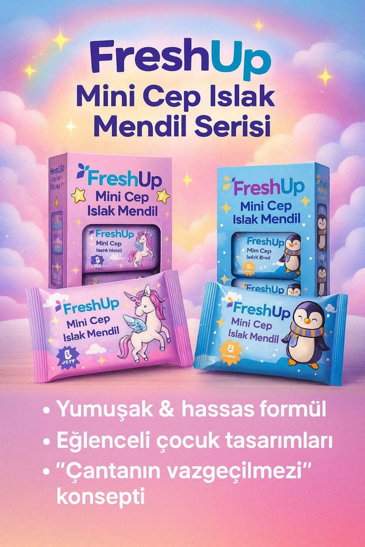 FRESHUP MİNİ CEP MENDİLİ 8'Lİ FRESHUP MİNİ CEP MENDİLİ 8'Lİ
