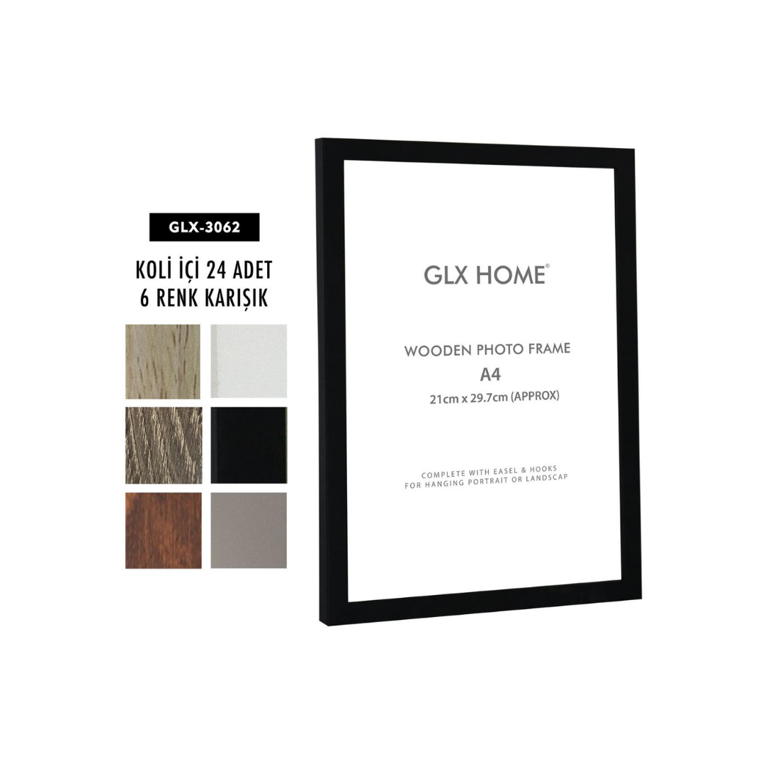 GLX-3062 21X29 A4 KARIŞIK AHŞAP ÇERÇEVE*16