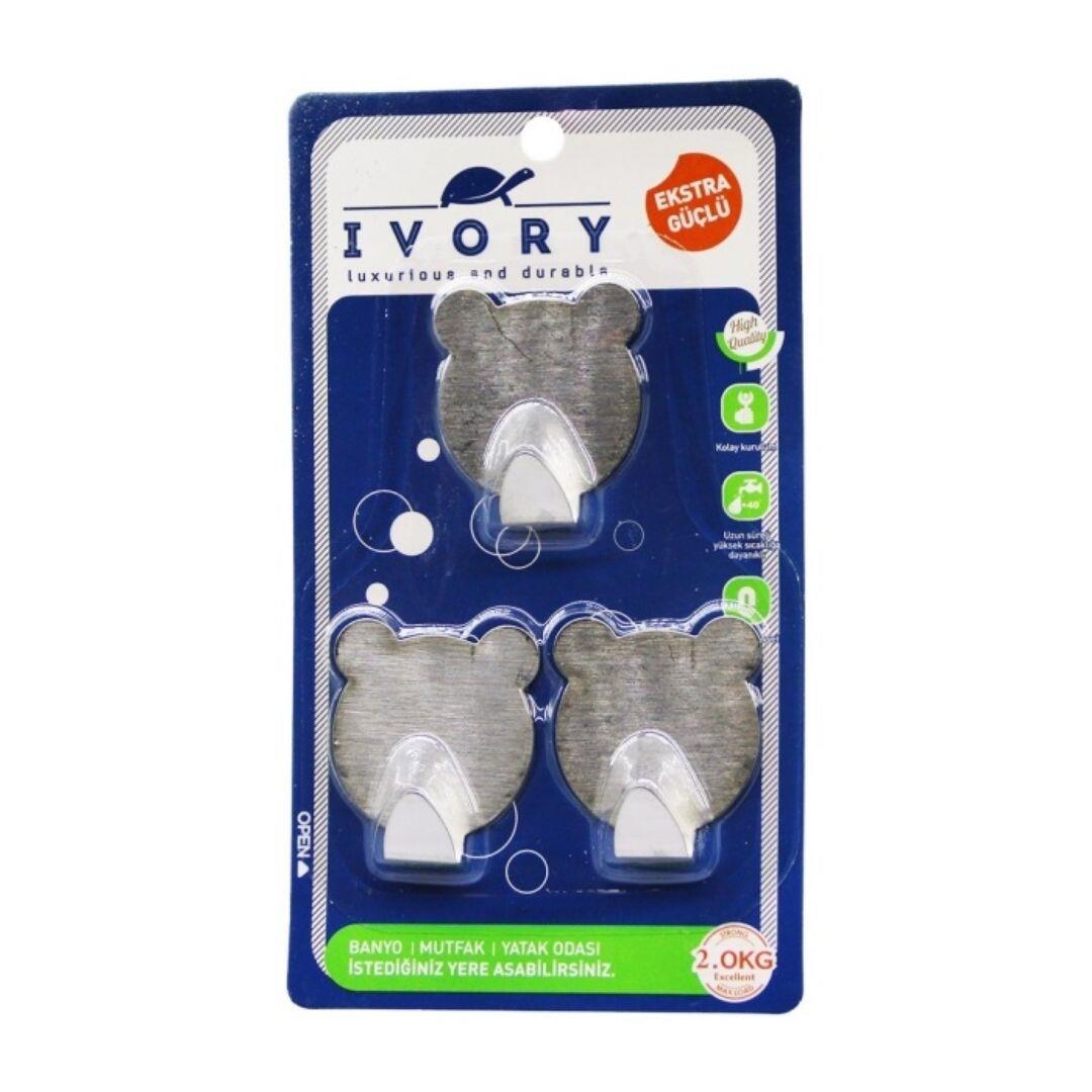 IVORY ASK145 3 LÜ AYICIKLI YAPIŞKANLI ASKI*240 IVORY ASK145 3 LÜ AYICIKLI YAPIŞKANLI ASKI*240
