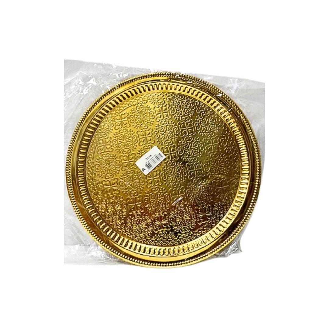 METAL ALTIN RENGİ 35 CM YUVARLAK TEPSİ*25 METAL ALTIN RENGİ 35 CM YUVARLAK TEPSİ*25