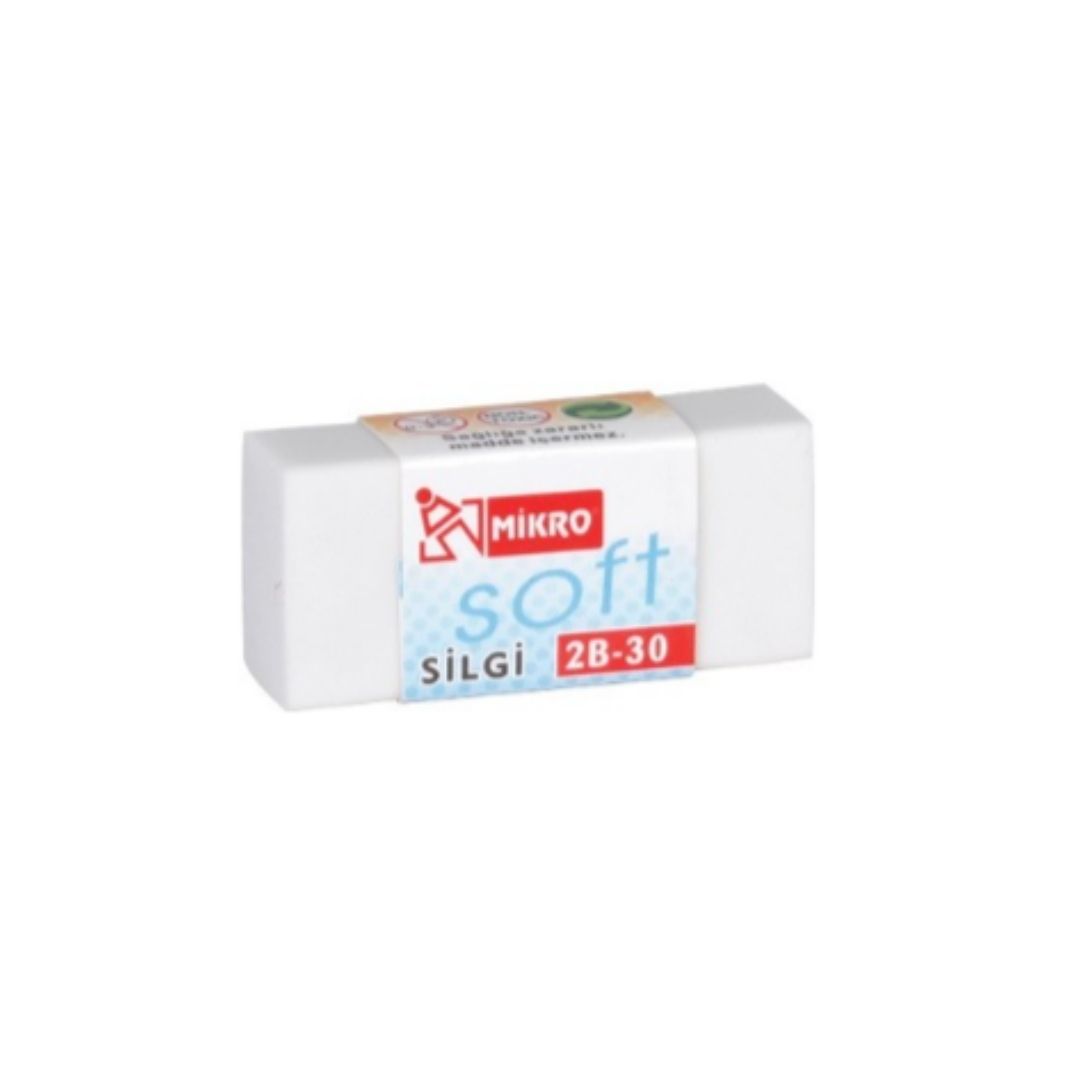 MİKRO SİLGİ SOFT BEYAZ 2B-30 LU*50