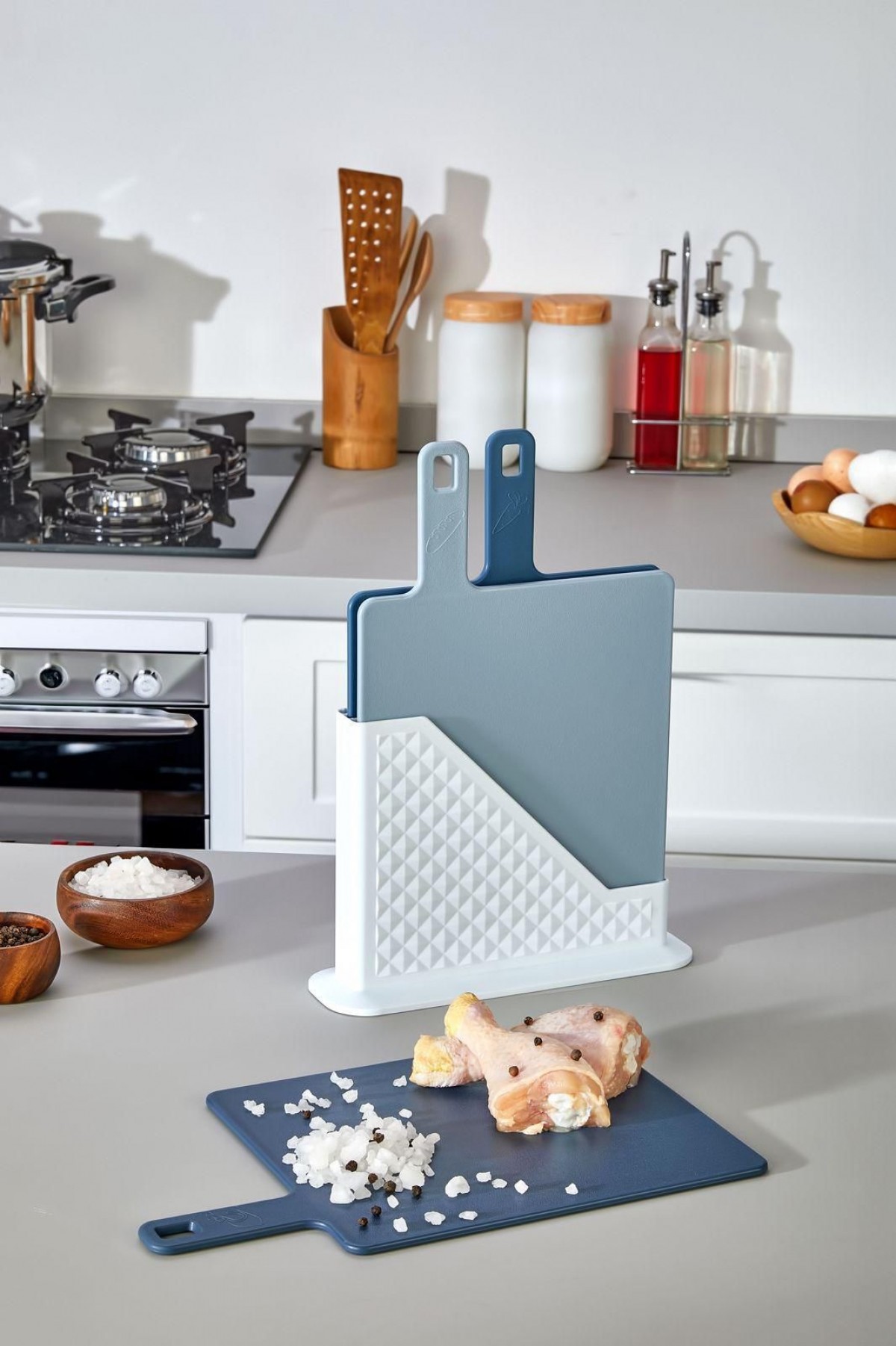 MOİ Saplı Standlı Kesme Tahtası Seti 4 Parça