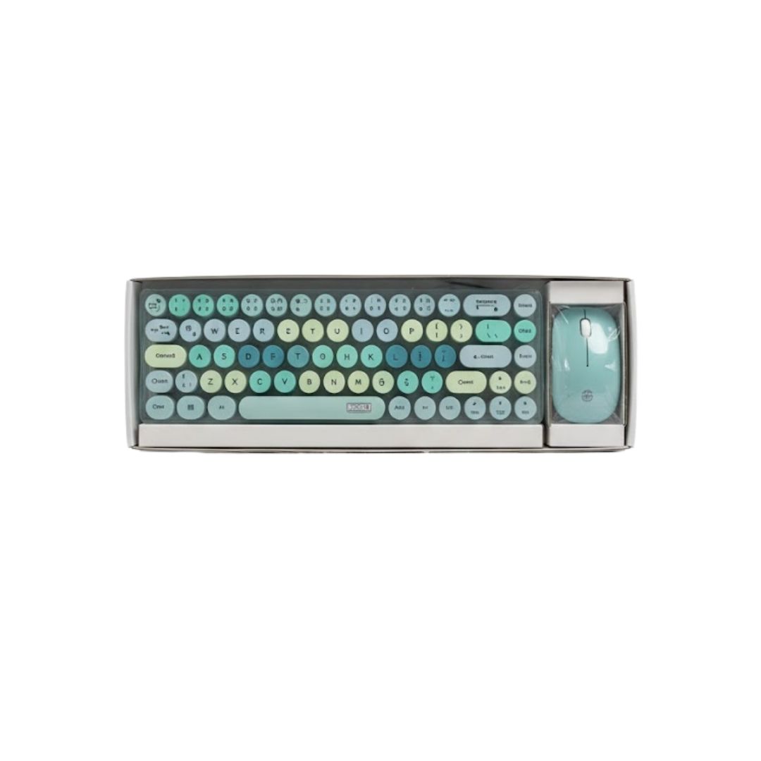 MUGGLE MU-1763Y YEŞİL KABLOSUZ KLAVYE&MOUSE SET*