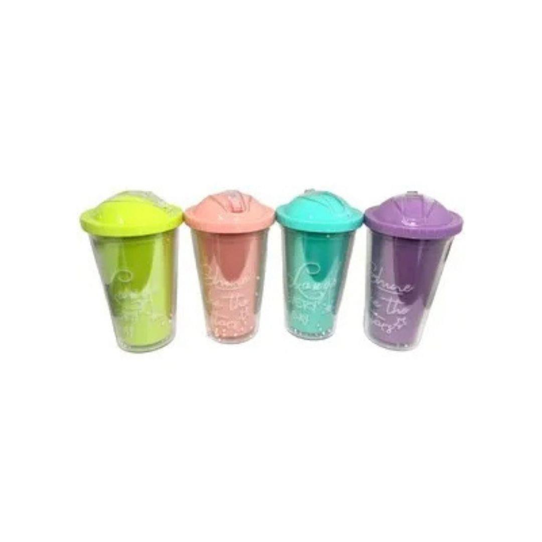 PASTEL RENK PİPETLİ BARDAK MATARA 450 ML*60 PASTEL RENK PİPETLİ BARDAK MATARA 450 ML*60