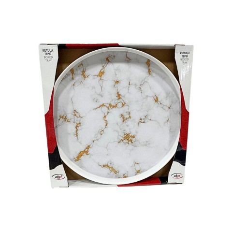 AKEL AKL506 DESENLİ 40CM YUVARLAK MELAMİN TEPSİ*18