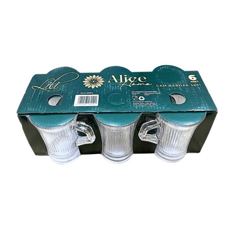 ALİCE ALC-0004 LİLİ KULPLU BARDAK 6 LI*8