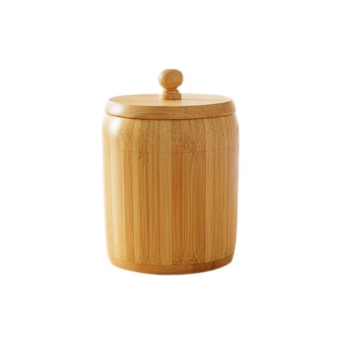 BİBAMBOO 0076 ORTABOY BAMBU KAPAKLI KAVANOZ*64