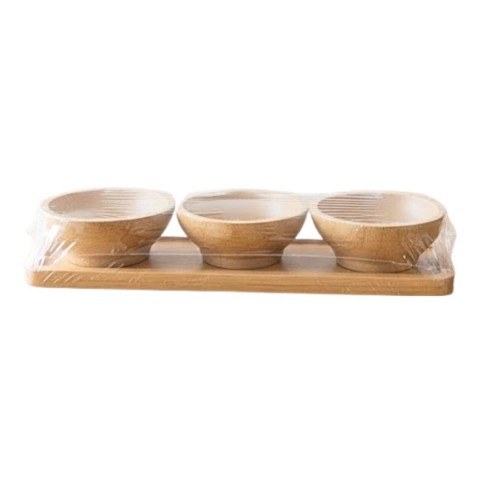 BİBAMBOO 0109  BAMBU 3 LÜ YUV.SOSLUK KASE SETİ*100