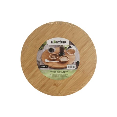 BİBAMBOO 0361 BAMBU YUVARLAK DÖNERLİ SUNUMLUK*12