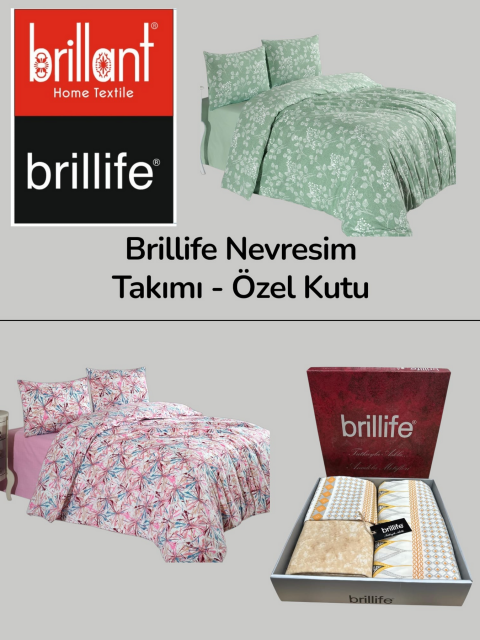 BRİLLİFE KUTULU NEVRESİM TAKIMI TEK KİŞİLİK *10