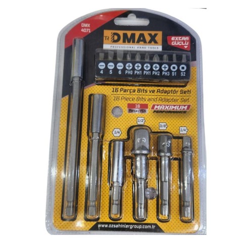 DMAX 4071-1887 16 PARÇA  BİTS VE ADAPTÖR SETİ*72