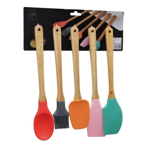 DMR 4783 BAMBU SAPLI SİLİKON KAŞIK SETİ 5 Lİ*80