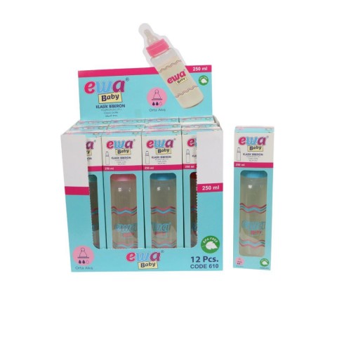 EWA BABY EWA-610 250 ML PLASTİK BİBERON 12 Lİ*18