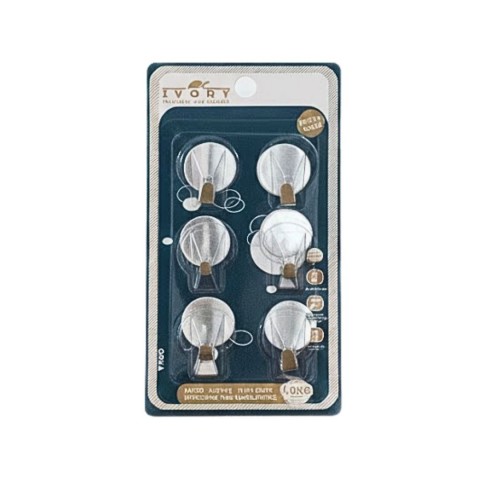 IVO-ASK177 YUVARLAK 6 LI METAL YAPIŞKANLI ASKI*480