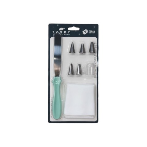 IVO-PST284 BÜYÜK 9 PARÇA PASTA DEKARASYON SETİ*144