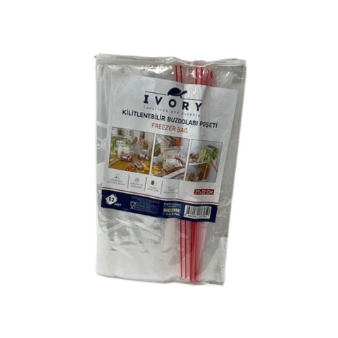 IVORY 12Lİ 27X32 KİLİTLİ BUZDOLABI POŞETİ*200