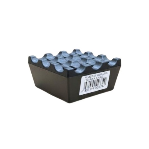 IZGARALI KARE SİYAH PLASTİK KÜLLÜK*150