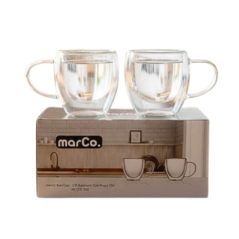 MARCO 0099 2 Lİ SADE CAM KUPA*24