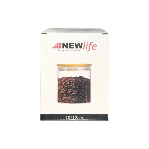 NEWLİFE 12 CM BAMBU KPK LI CAM KAVANOZ*36