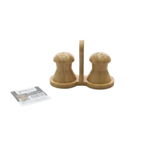 PABLITO PBT-671 2 Lİ STANTLI BAMBU TUZLUK*96
