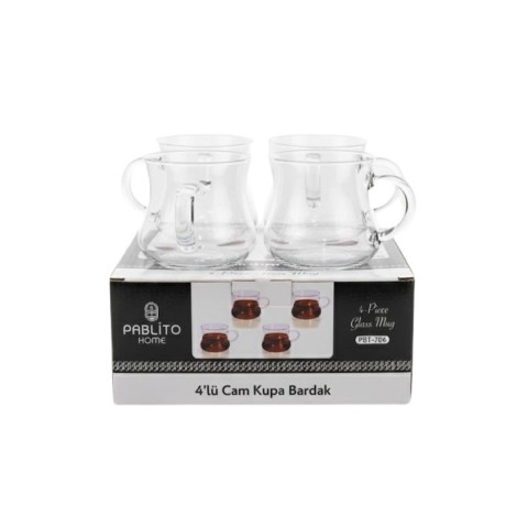 PABLITO PBT-706 4 LÜ CAM KULPLU BARDAK*36