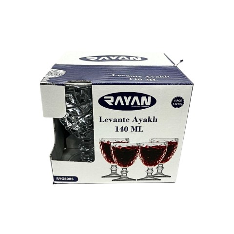 RAYAN RYG8086 4 LÜ AYAKLI LEVANTE BARDAK*12