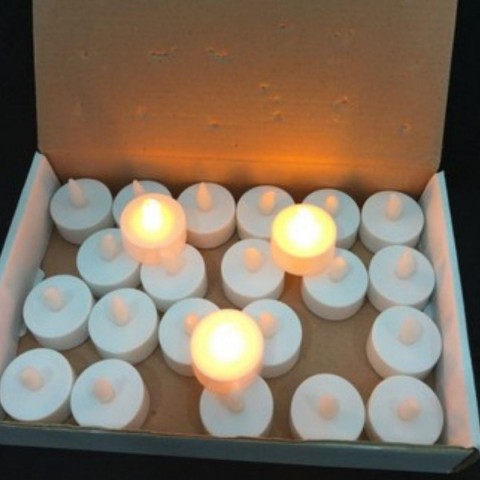 SMOKELESS CANDLES YUVARLAK LED MUM SARI 24 LÜ*40