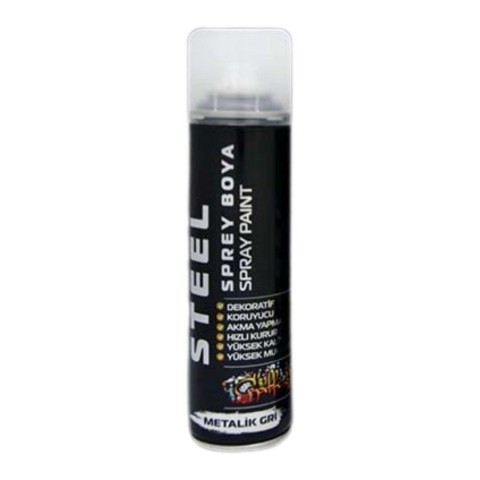 STEEL SPREY BOYA METALİK GRİ 200 ML*96