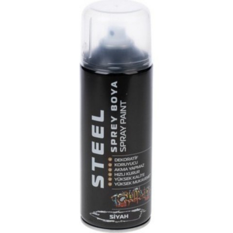 STEEL SPREY BOYA SİYAH 400 ML*48
