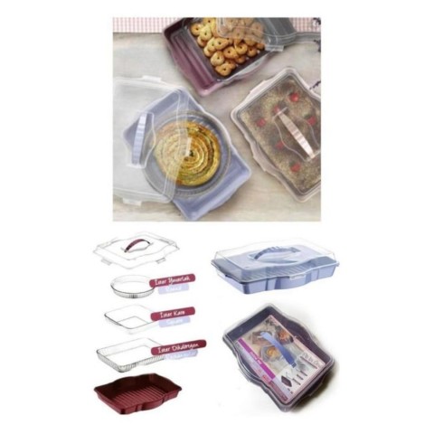 TİMEX DÖRT 4 LÜK PASTA BÖREK SAKLAMA KABI*12