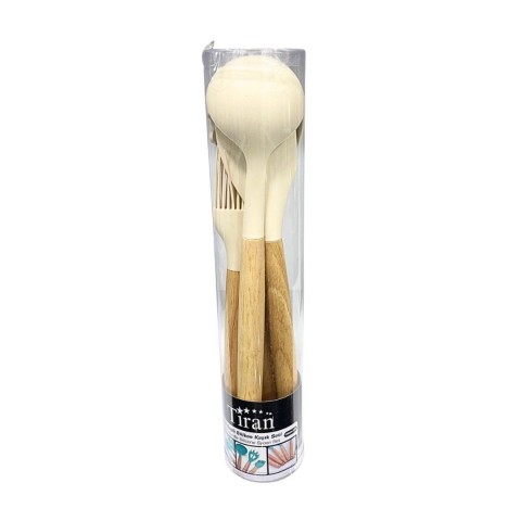 TİRAN-500 BAMBU SAPLI SİLİKON KAŞIK SETİ 5 Lİ*48