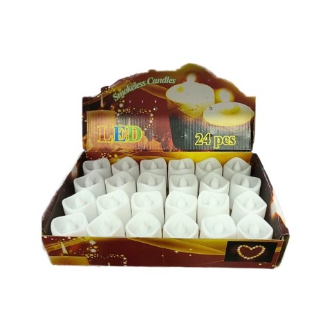 ULBAY SMOKELESS CANDLES LED IŞIK PİLLİ BEYAZ 24 LÜ