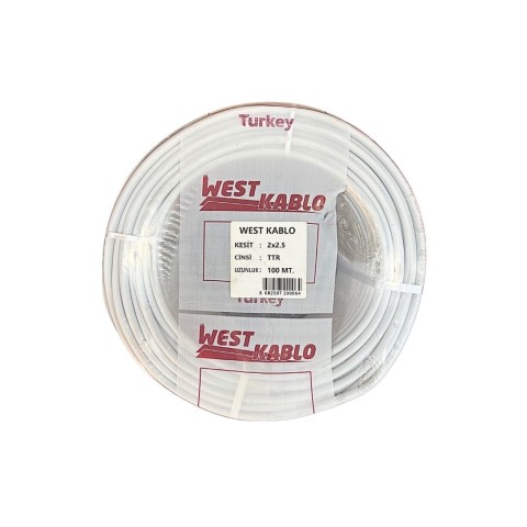 WEST 2X2,5MM TTR ELEKTRİK KABLOSU 100 METRE*1