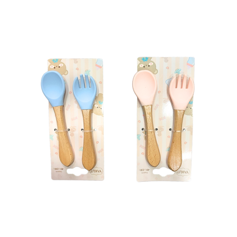 YAKUT-13425 KÇK BAMBU SAPLI 2 Lİ SİLİKON KAŞIK*240