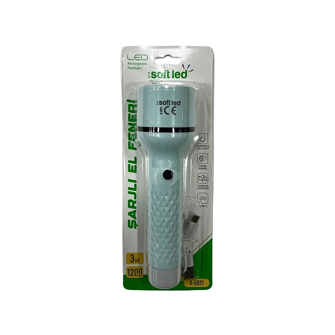 SOFTLED K-0811 ŞARZLI EL FENERİ(30*3)*90 SOFTLED K-0811 ŞARZLI EL FENERİ(30*3)*90