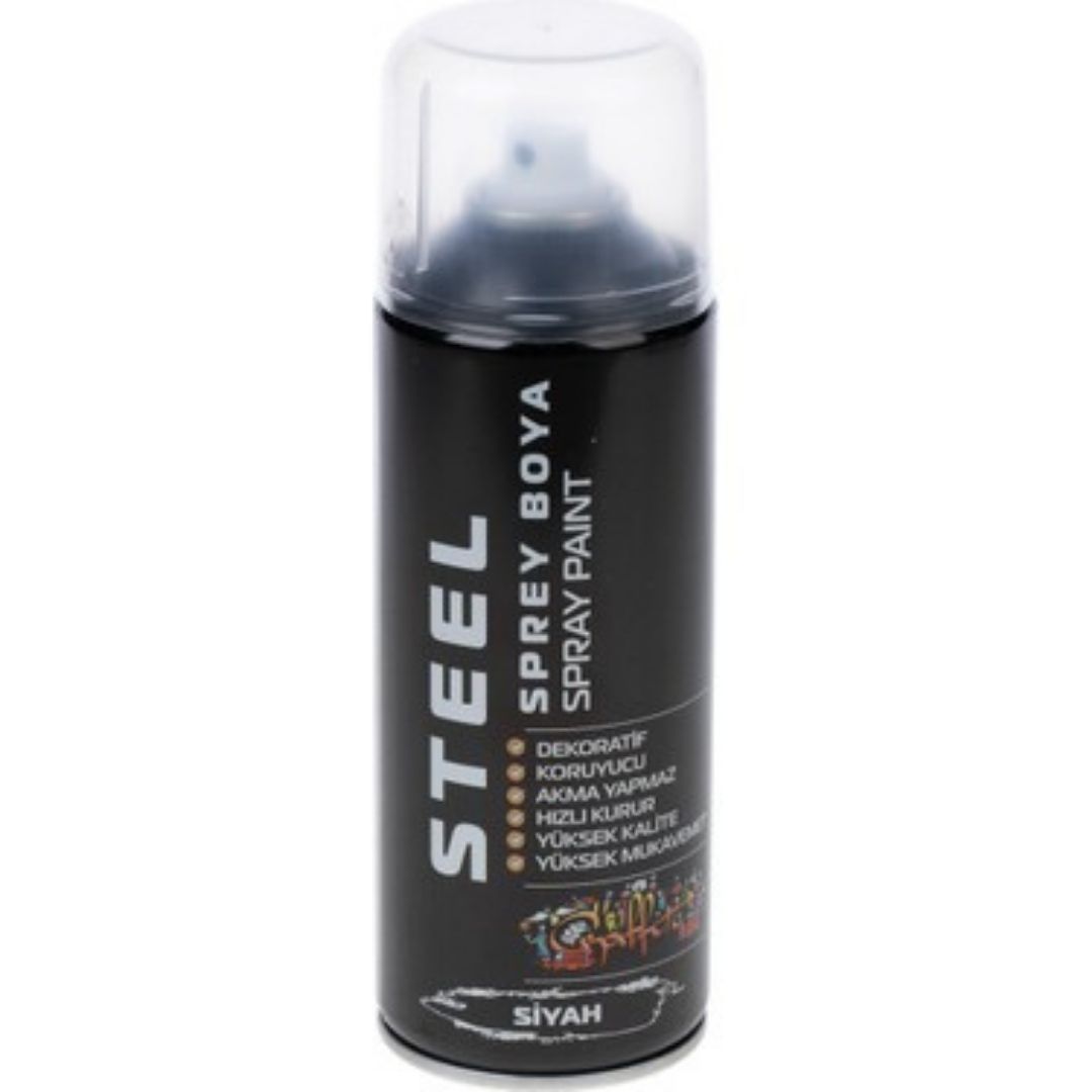 STEEL SPREY BOYA SİYAH 400 ML*48 STEEL SPREY BOYA SİYAH 400 ML*48