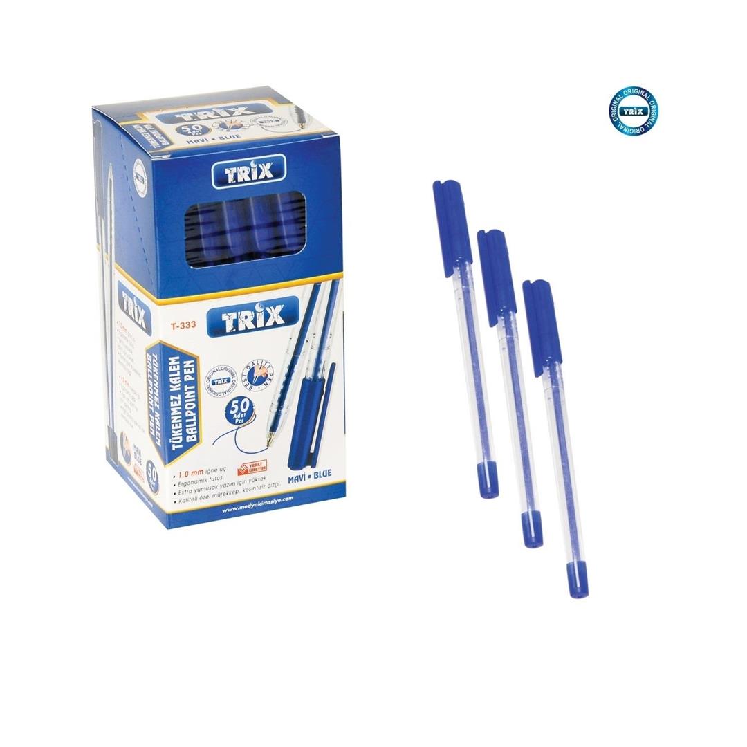 TRİX 333 MAVİ TÜKENMEZ KALEM(50*48)*2400 TRİX 333 MAVİ TÜKENMEZ KALEM(50*48)*2400