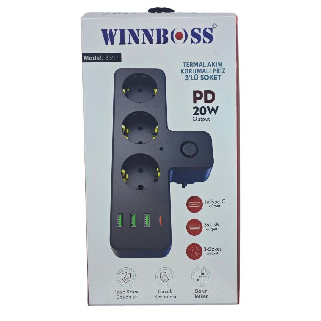 WINNBOSS MODEL : 3397 TERMAL AKIM KORUMALI PRİZ*40
