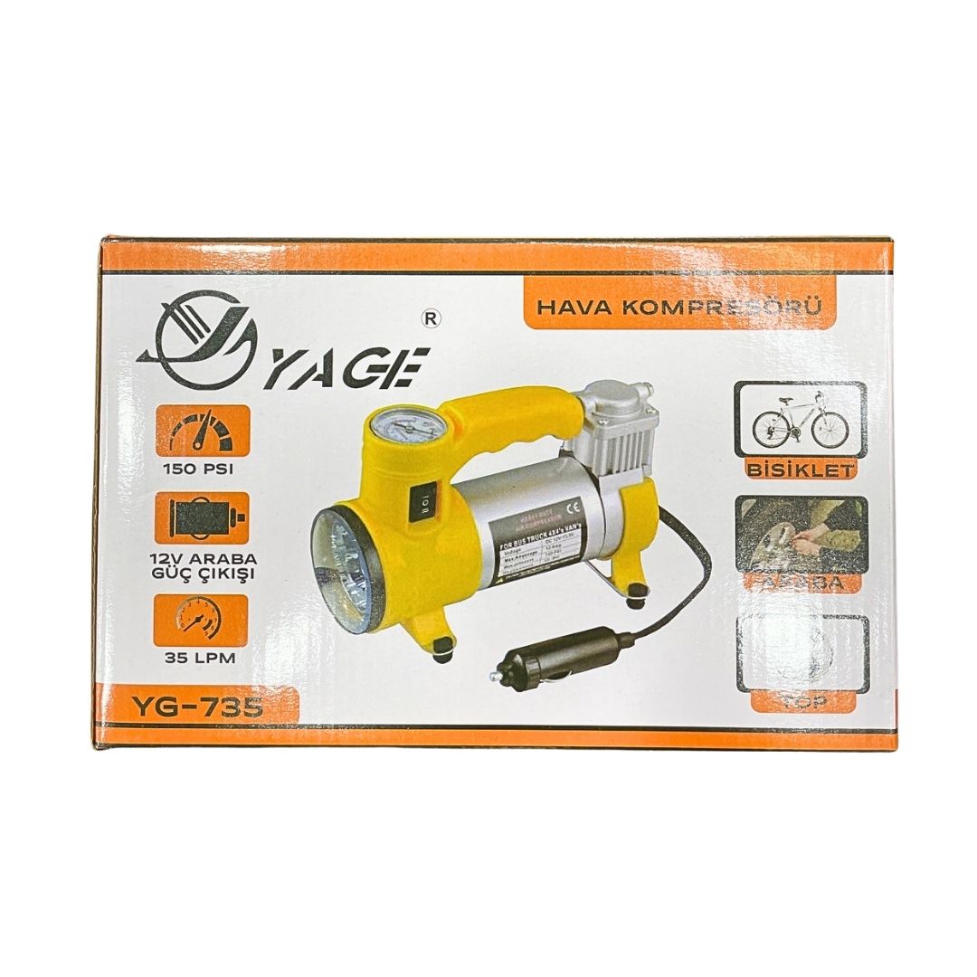 YAGE YG-735 HAVA KOMPRESÖRÜ METAL EL FENERLİ*20 YAGE YG-735 HAVA KOMPRESÖRÜ METAL EL FENERLİ*20