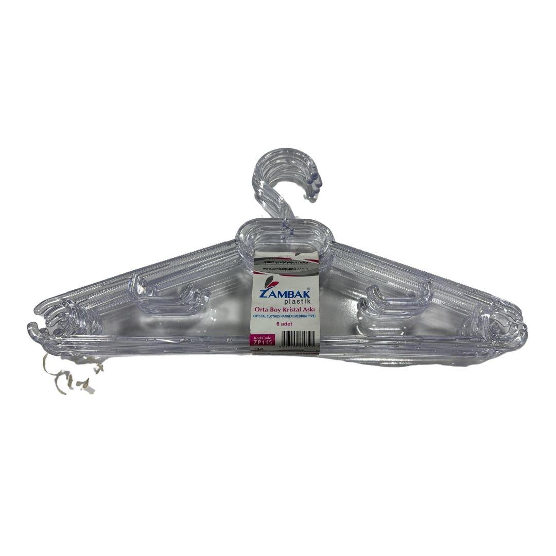 ZAMBAK ORTA KRİSTAL ELBİSE ASKISI 6 LI*24
