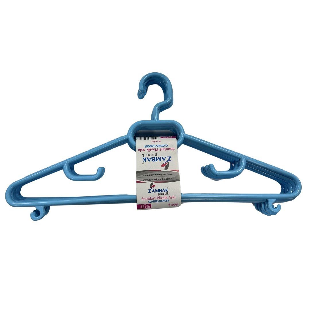 ZAMBAK STANDART PLASTİK ELBİSE ASKISI 6 LI*24